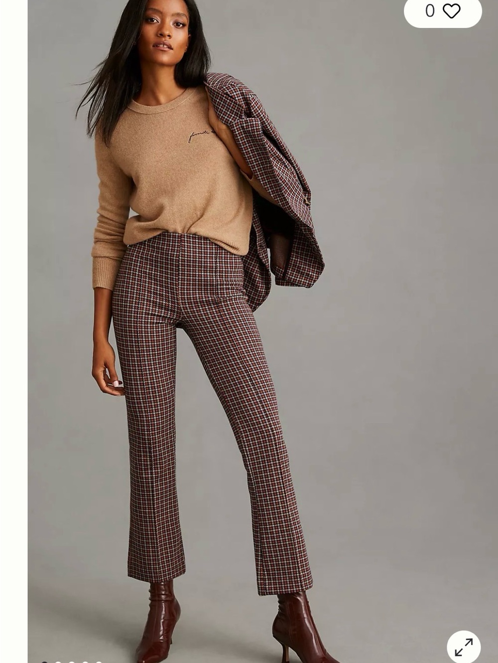 Maeve “the Margot” Anthropologie Houndstooth Boot-Cut Pants in Brown/Black
